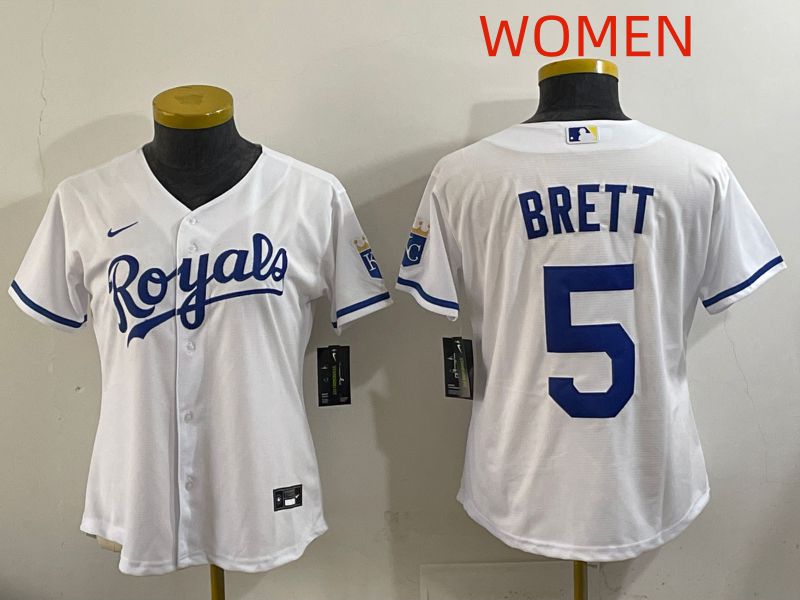 Women Kansas City Royals #5 Brett White Game Nike MLB Jersey style 001